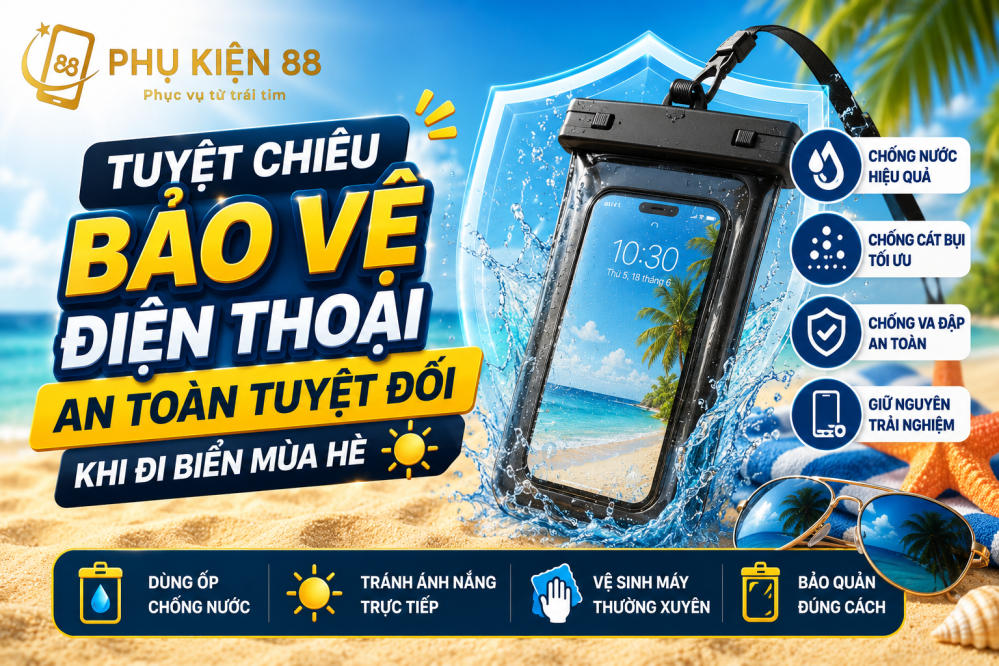 Tuyệt chiêu bảo vệ điện thoại an toàn tuyệt đối khi đi biển mùa hè