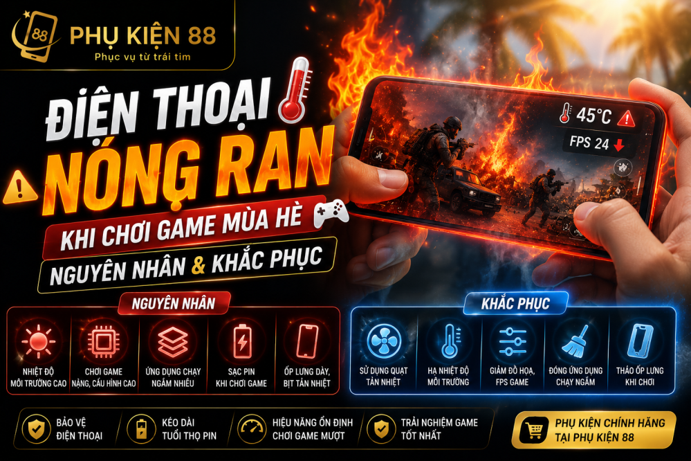 Điện thoại nóng ran khi chơi game mùa hè: Nguyên nhân & Khắc phục