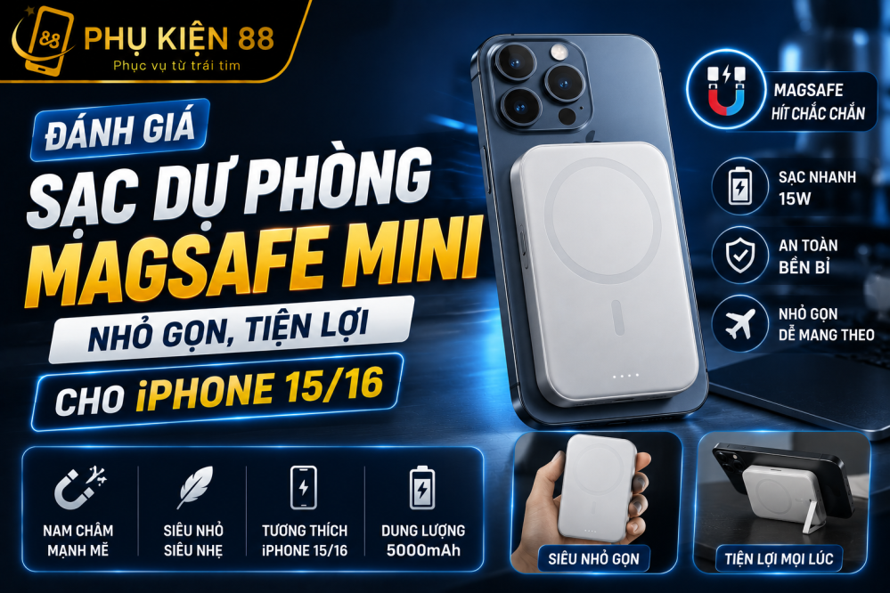 Đánh giá sạc dự phòng MagSafe mini: Nhỏ gọn, tiện lợi cho iPhone