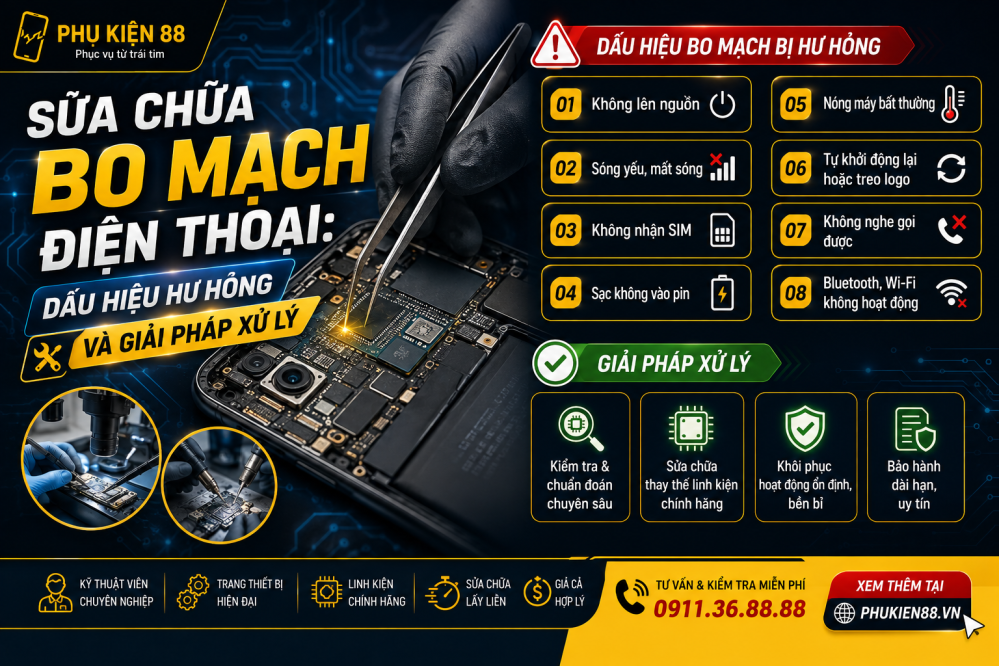 Sửa Chữa Bo Mạch Điện Thoại: Dấu Hiệu Hư Hỏng Và Giải Pháp Xử Lý