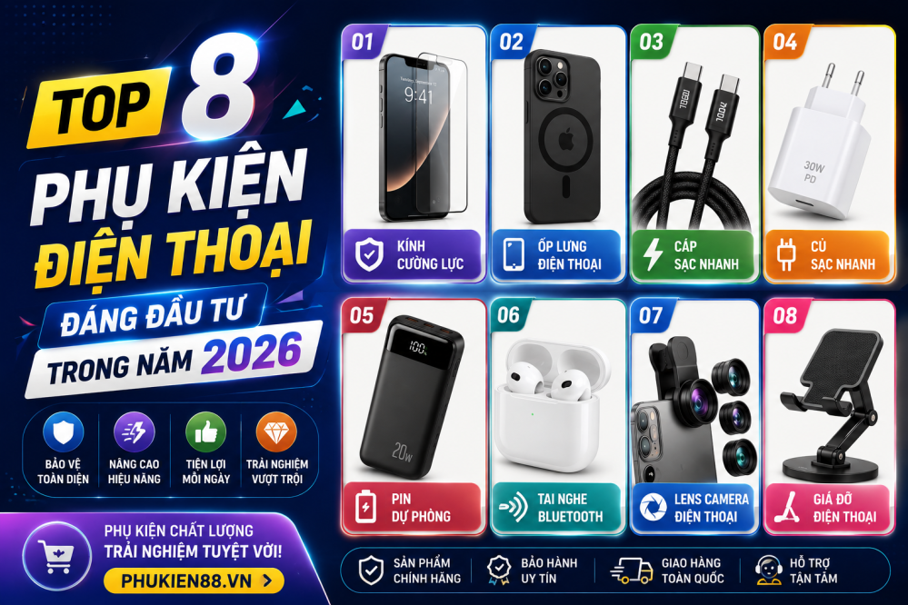 Top 8 Phụ Kiện Điện Thoại Đáng Đầu Tư Trong Năm 2026