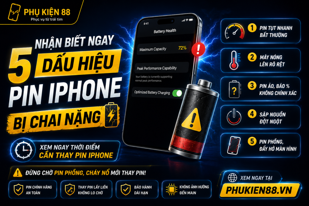 Dấu Hiệu Pin iPhone Chai Nặng: Khi Nào Nên Thay Tránh Hỏng Main?