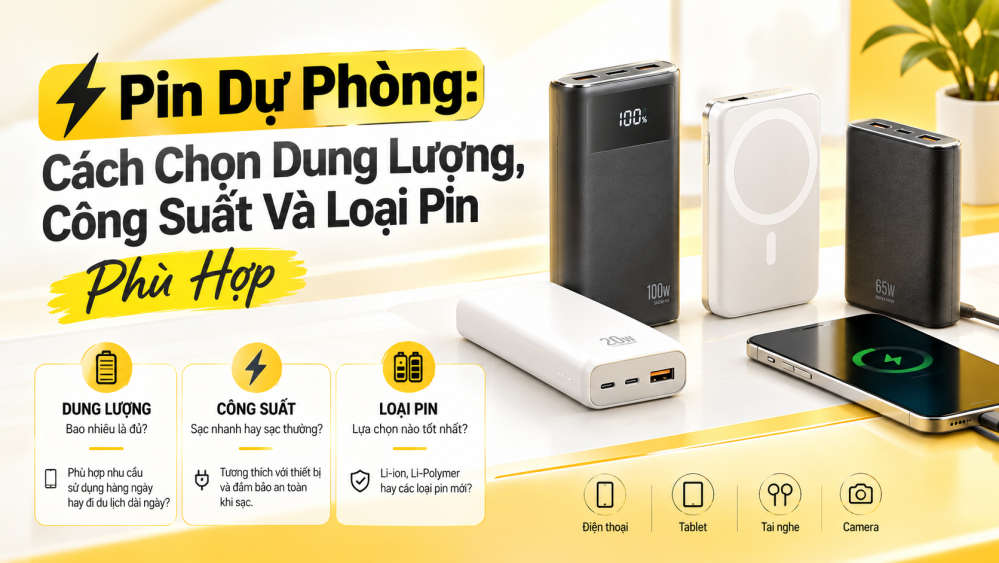 Pin Dự Phòng: Cách Chọn Dung Lượng, Công Suất Và Loại Pin Phù Hợp