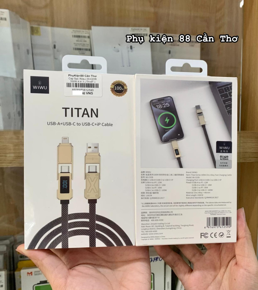 Cáp sạc nhanh WIWU Titan 4in1 100W Wi-C039