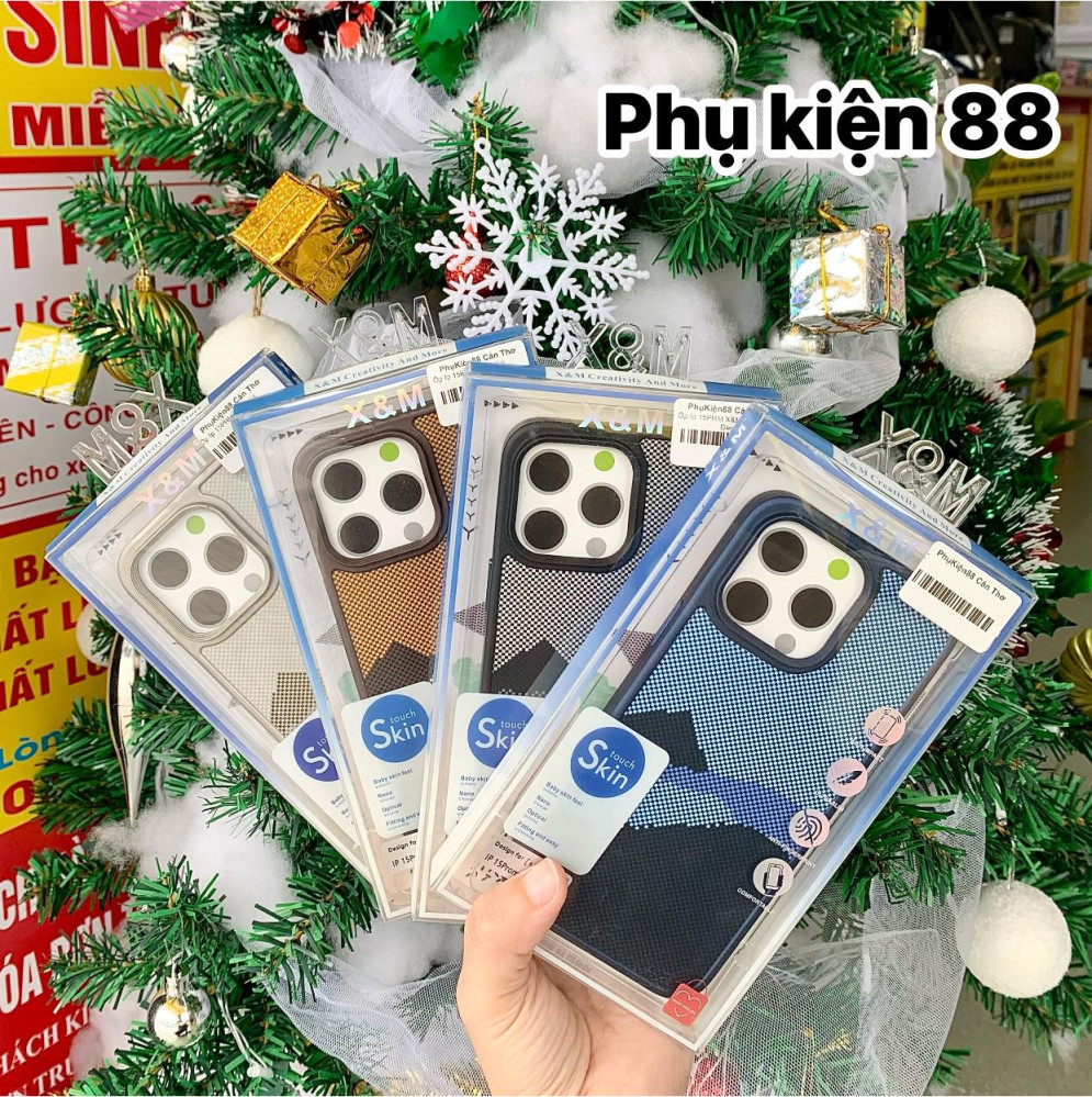 Ốp lưng X&M Vân caro thiết kế tỉ mỉ, họa tiết độc đáo cho IPhone siêu đẹp